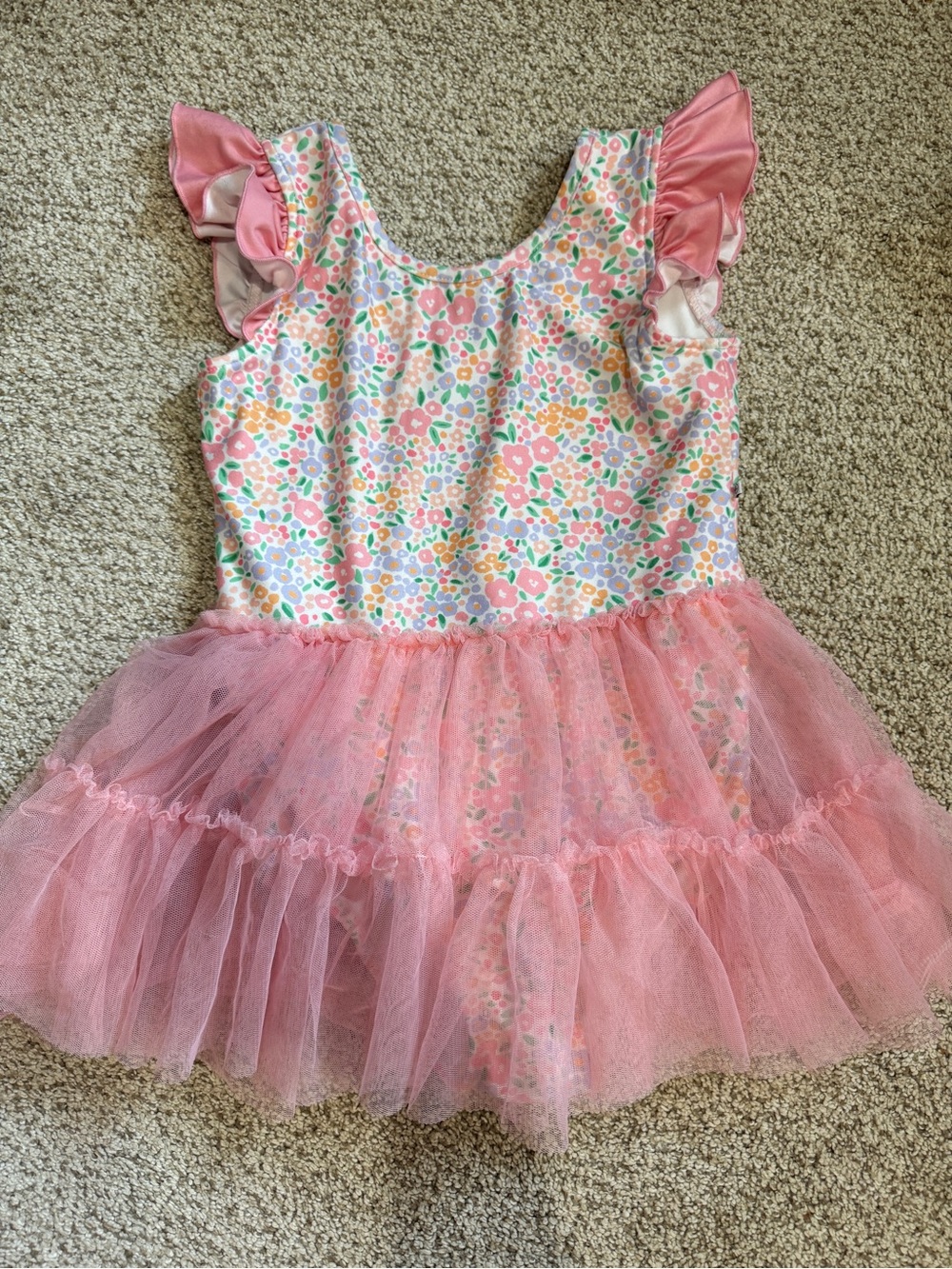 Caden Lane Pink Floral Tulle Dance Dress